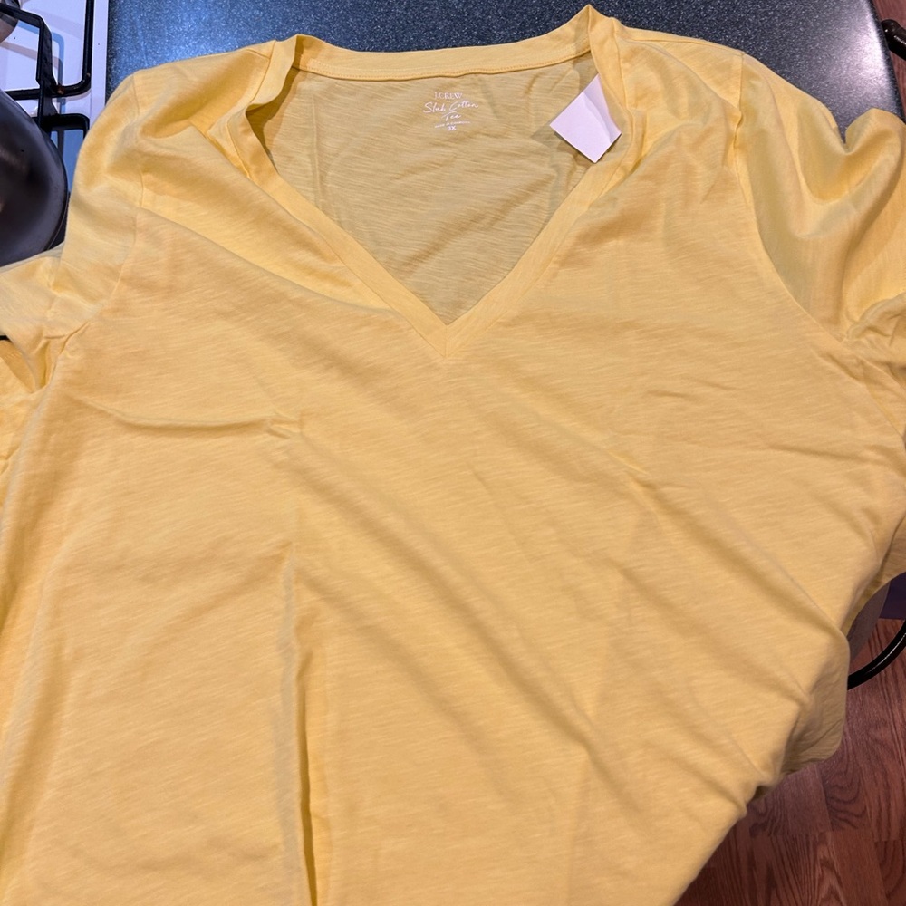 J. Crew Yellow V-Neck Women's Top